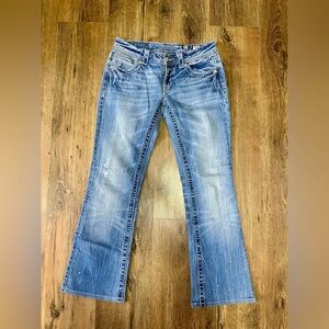 Miss Me Low Rise Light Blue Boot Cut Jeans Size 27